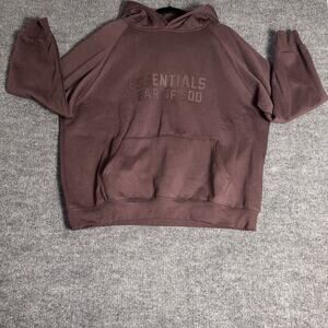 Fear of God ESSENTIALS Men’s Brushed Hoodie L Wood Brown Oversized Fit